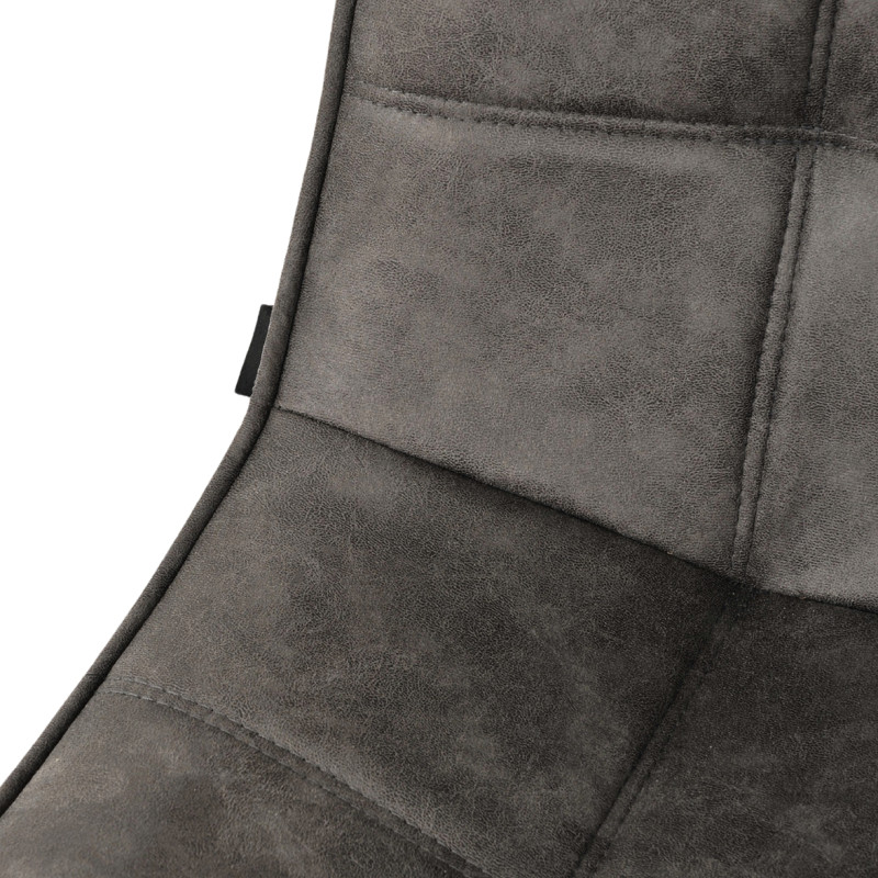 Lot de 2 chaises en tissu microfibre gris anthracite effet simili avec poignée et pieds métal noirs - MUSE 2