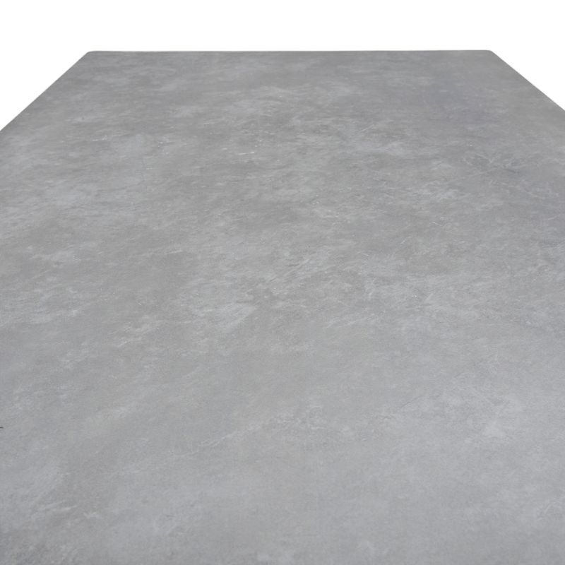 Table 130 x 70 cm en céramique gris béton et pieds métal noir - RYDER 2