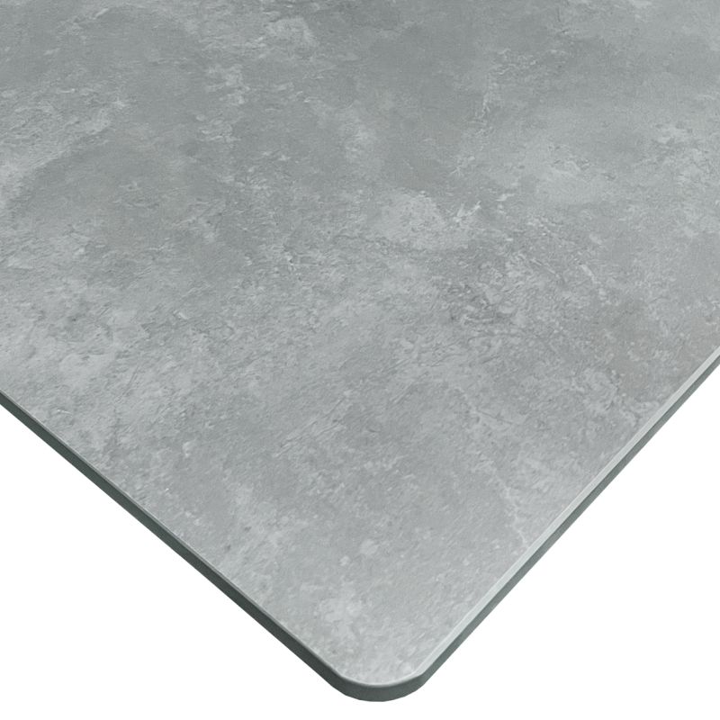 Table 130 x 70 cm en céramique gris béton et pieds métal noir - RYDER 2