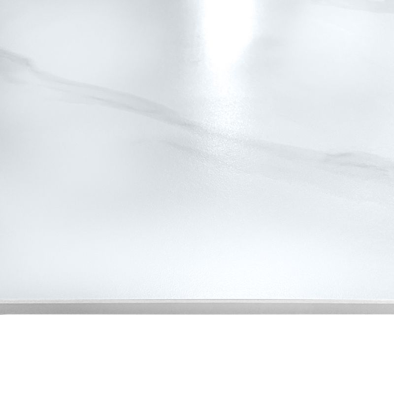 Table 130 x 70 cm en céramique blanc marbré et pieds métal noir - RYDER 2