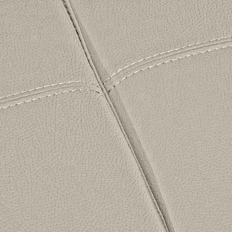 Canapé d'angle gauche convertible en tissu beige avec 2 poufs - VEGAS