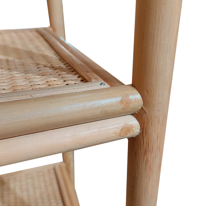 Etagère H. 160 cm en rotin naturel angles arrondis 4 étagères - DARIA