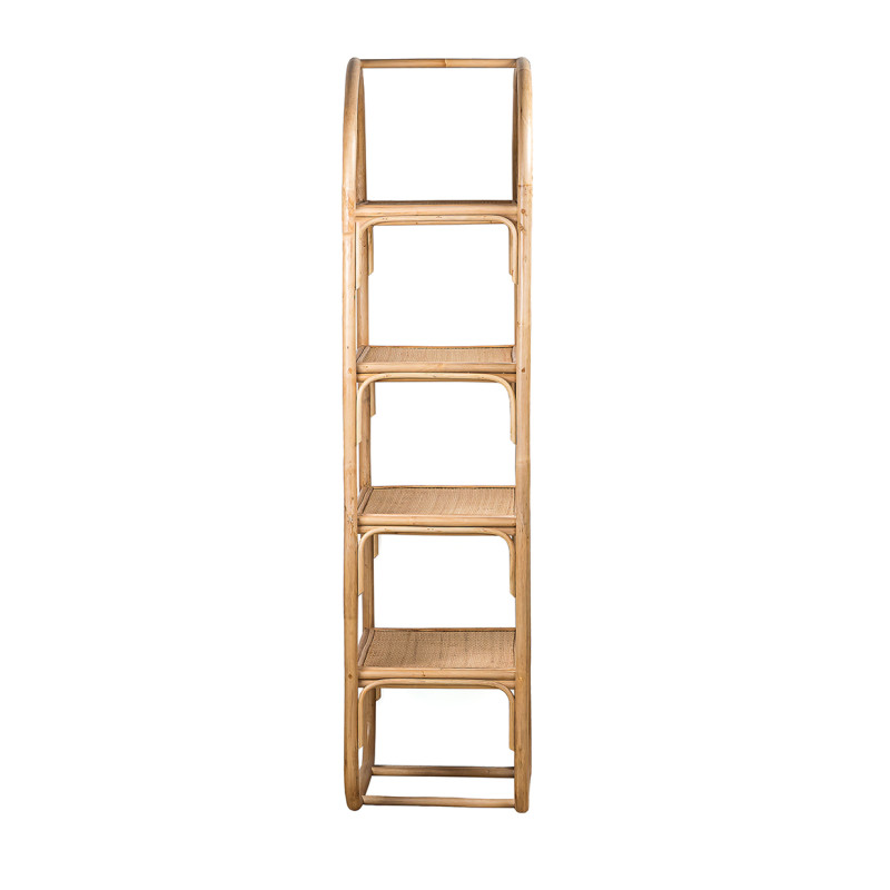 Etagère H. 160 cm en rotin naturel angles arrondis 4 étagères - DARIA