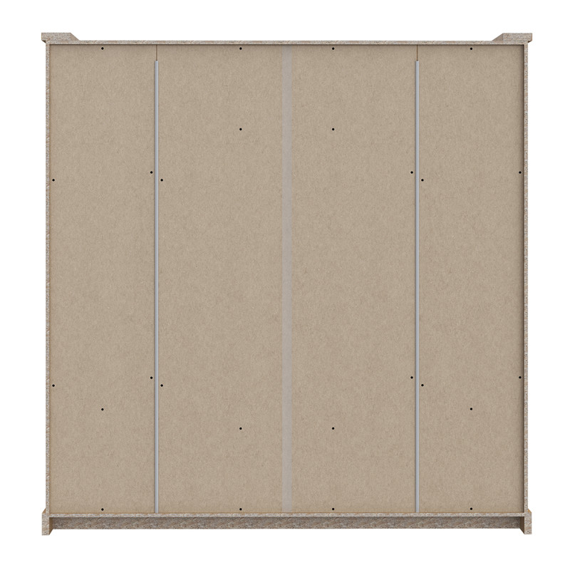Armoire dressing L. 203 cm 2 portes coulissantes 2 battantes 1 penderie et rangements décor bois chêne et noir - FARM