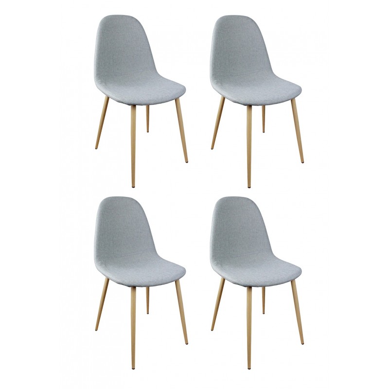 Lot de 4 chaises noires avec un pied en bois pour un style scandinave